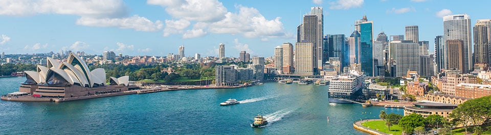 Sydney Harbour and City.