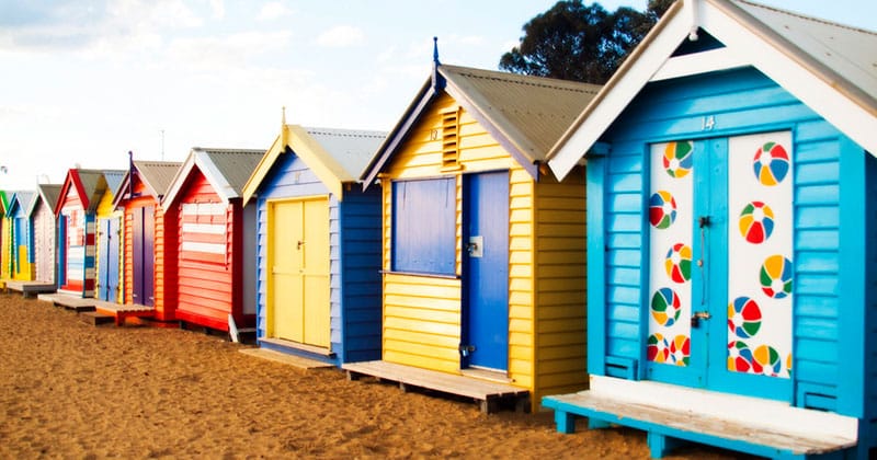 Brighton Beach bathing boxes